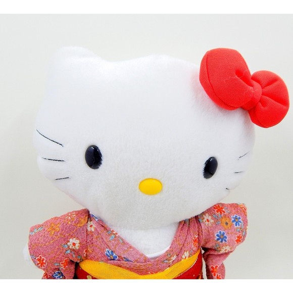 Hello Kitty Plush Sanrio Stuffed Animal Pink Kimono Geisha 8 Inch - Picture 7 of 7